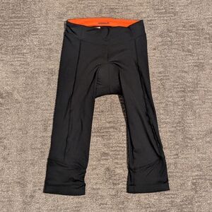 Novara Black and Orange Athletic Pafded Cycling Capris Leggings - Medium